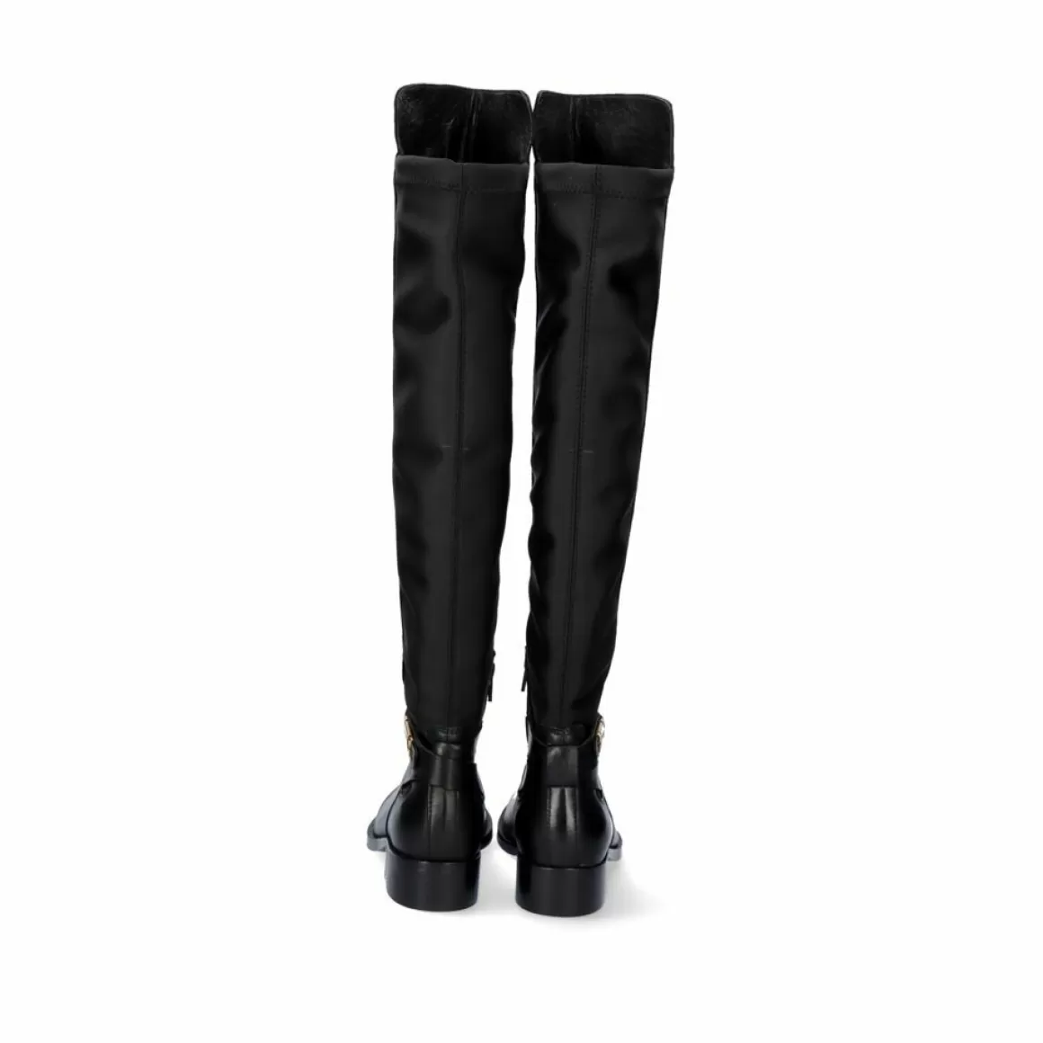 Exe Shoes Botas>Bota Alta De Couro 320Wx Em Preto Com Detalhes Dourados