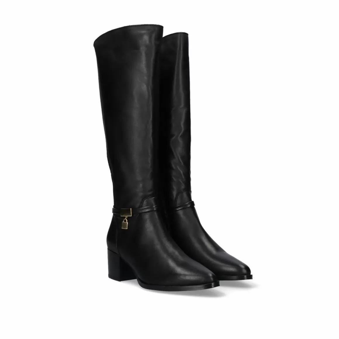 Exe Shoes Botas>Bota Alta De Couro 748Ha Preto