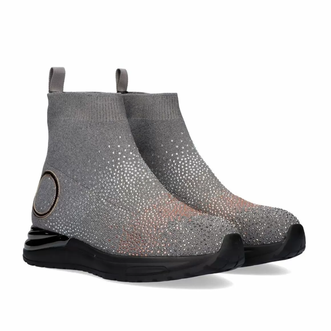 Exe Shoes Botinhas>Bota De Tornozelo Estilo Meias Y2315-H502 Cinzento Com Strass