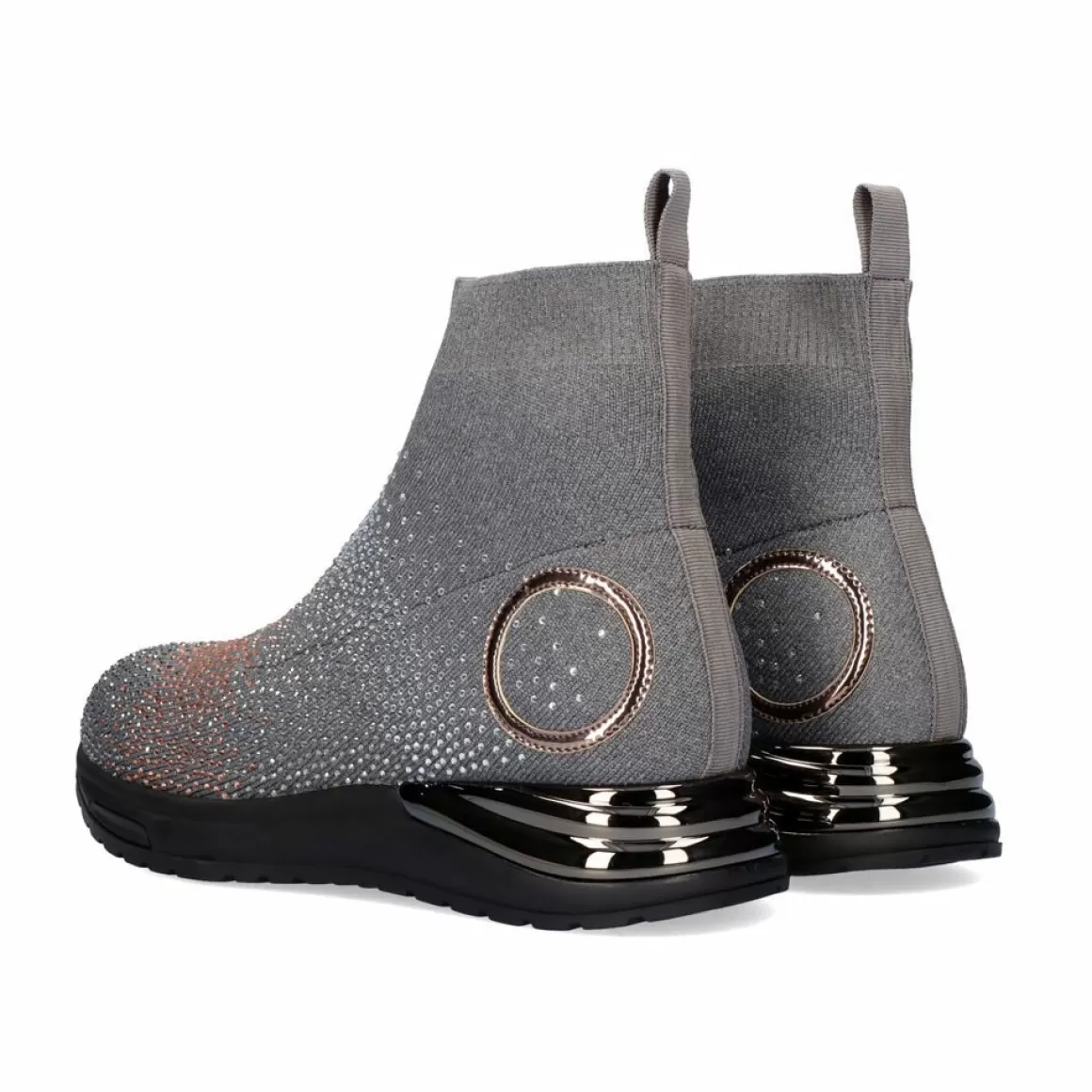 Exe Shoes Botinhas>Bota De Tornozelo Estilo Meias Y2315-H502 Cinzento Com Strass