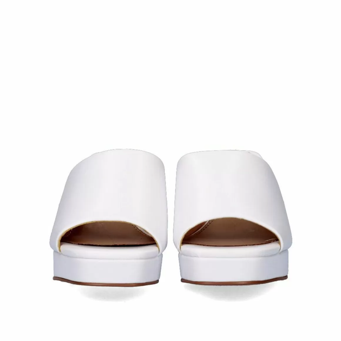 Exe Shoes Sandálias De Salto>Lina-502 Sandálias Brancas Tipo Clog Com Salto Alto