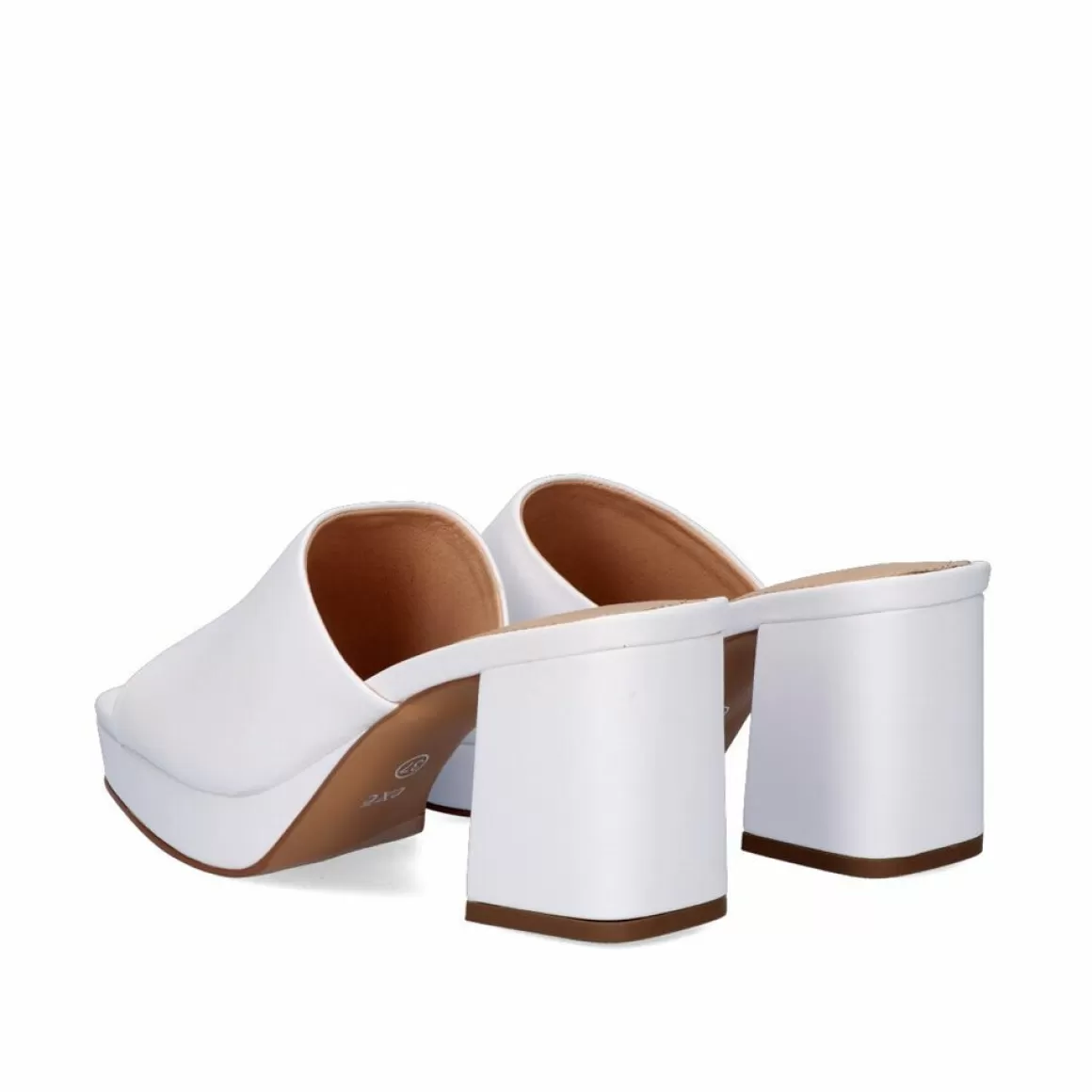 Exe Shoes Sandálias De Salto>Lina-502 Sandálias Brancas Tipo Clog Com Salto Alto