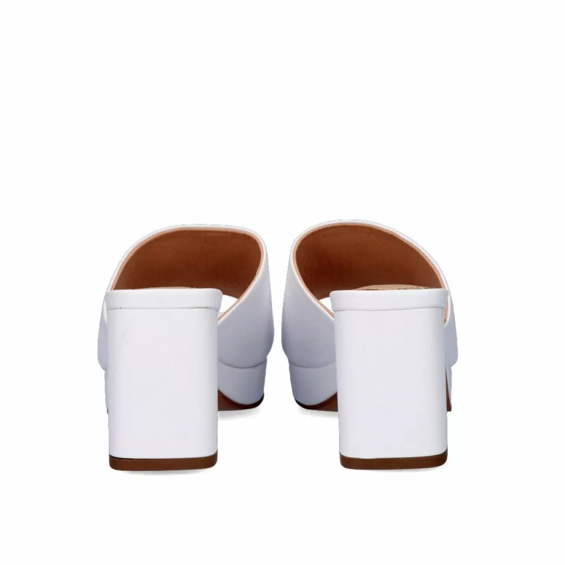 Exe Shoes Sandálias De Salto>Lina-502 Sandálias Brancas Tipo Clog Com Salto Alto