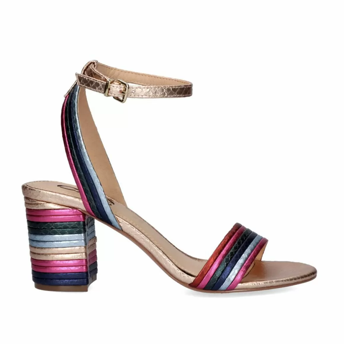 Exe Shoes Sandálias De Salto>Sandalia De Salto Adele-477 Snake Multicolorido