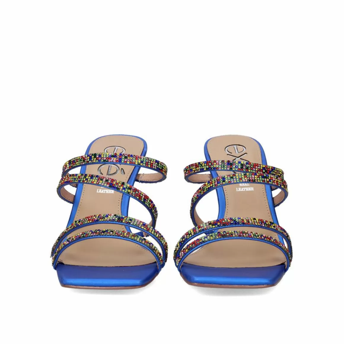 Exe Shoes Sandálias De Salto>Sandalia De Salto Bianca-759 Strass Azul Multicolor