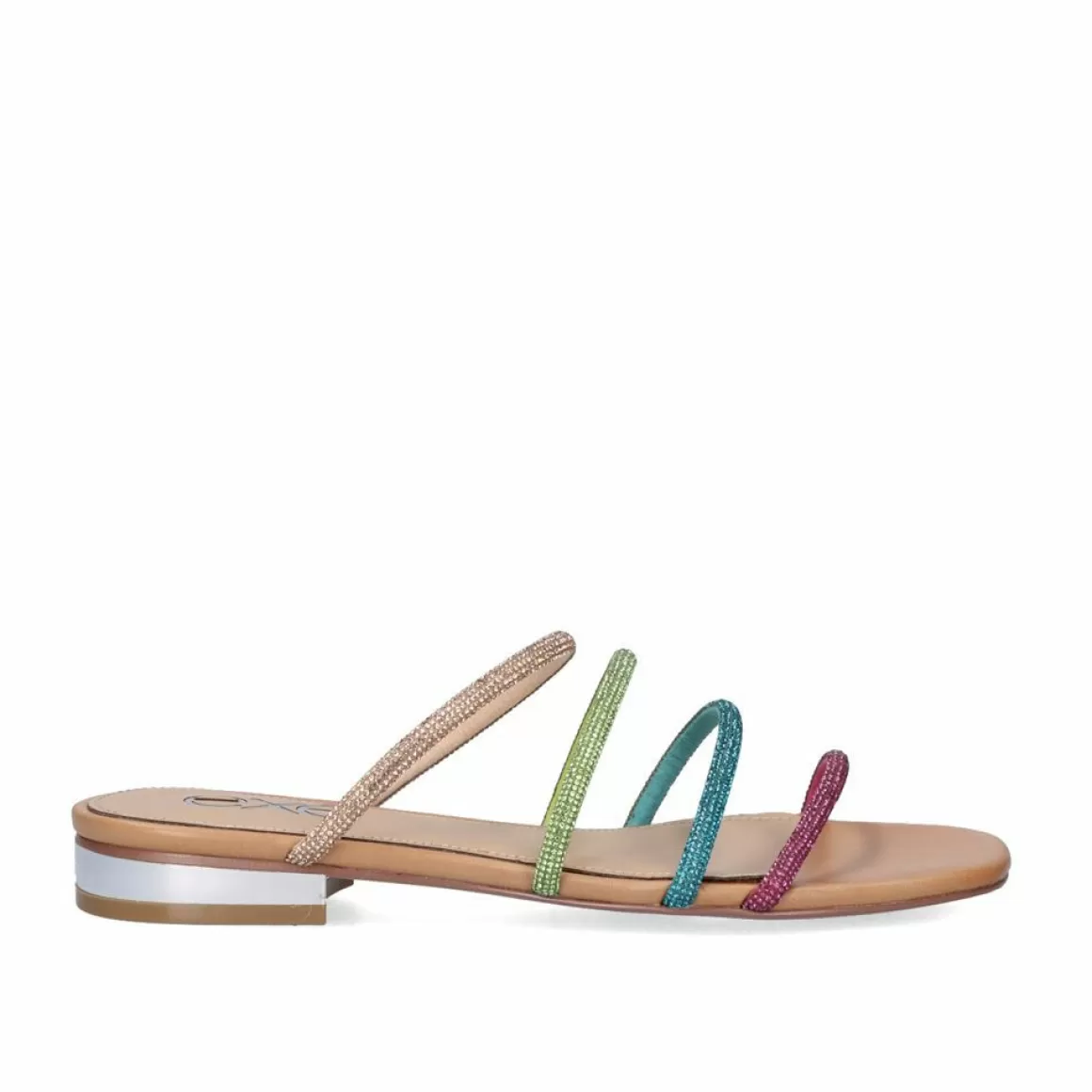 Exe Shoes Sandálias Planas>Sandalia Plana Amelia-669 Strass Multicolor