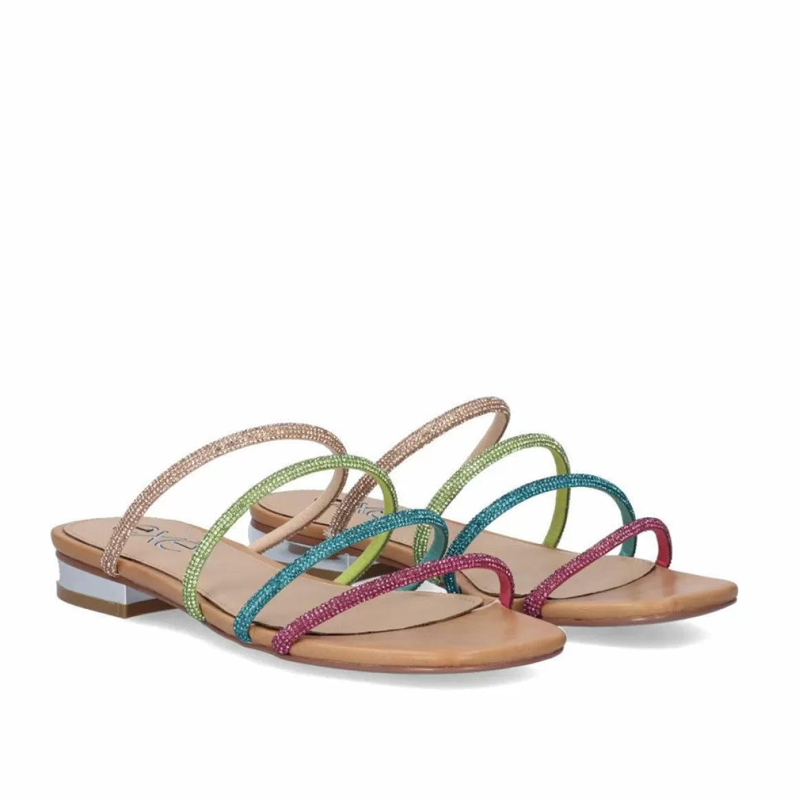 Exe Shoes Sandálias Planas>Sandalia Plana Amelia-669 Strass Multicolor