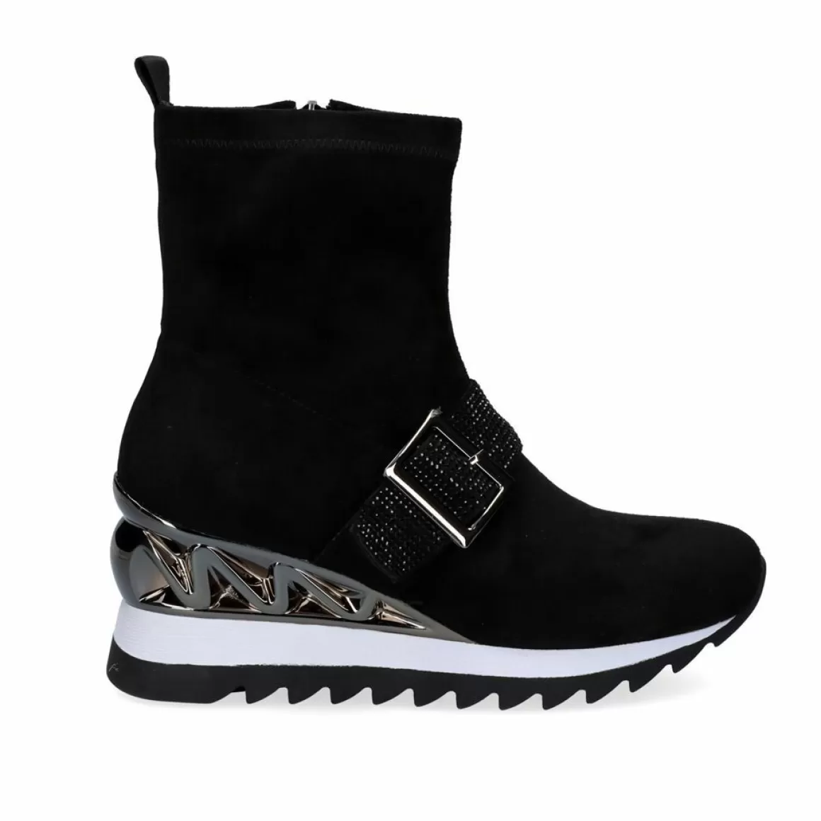 Exe Shoes Sneakers Mujer>Sneaker Botin Com Cunha Y2327-H258 Em Preto