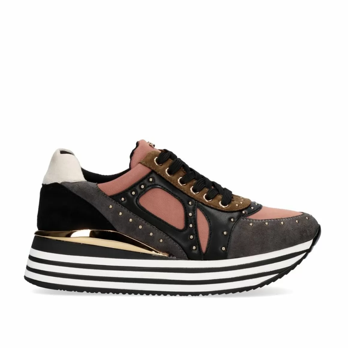 Exe Shoes Sneakers Mujer>Sneaker Plataforma Ex41 Em Rosa Com Detalhes Em Cinza