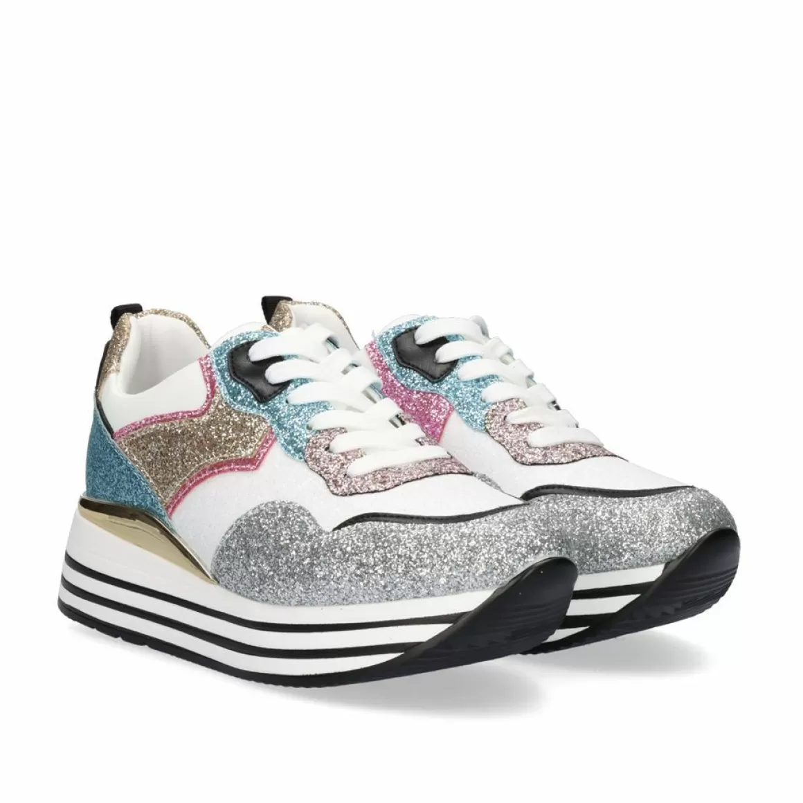Exe Shoes Sneakers Mujer>Tenis Glitter Plataforma 74-31Ex20 Multicolorido