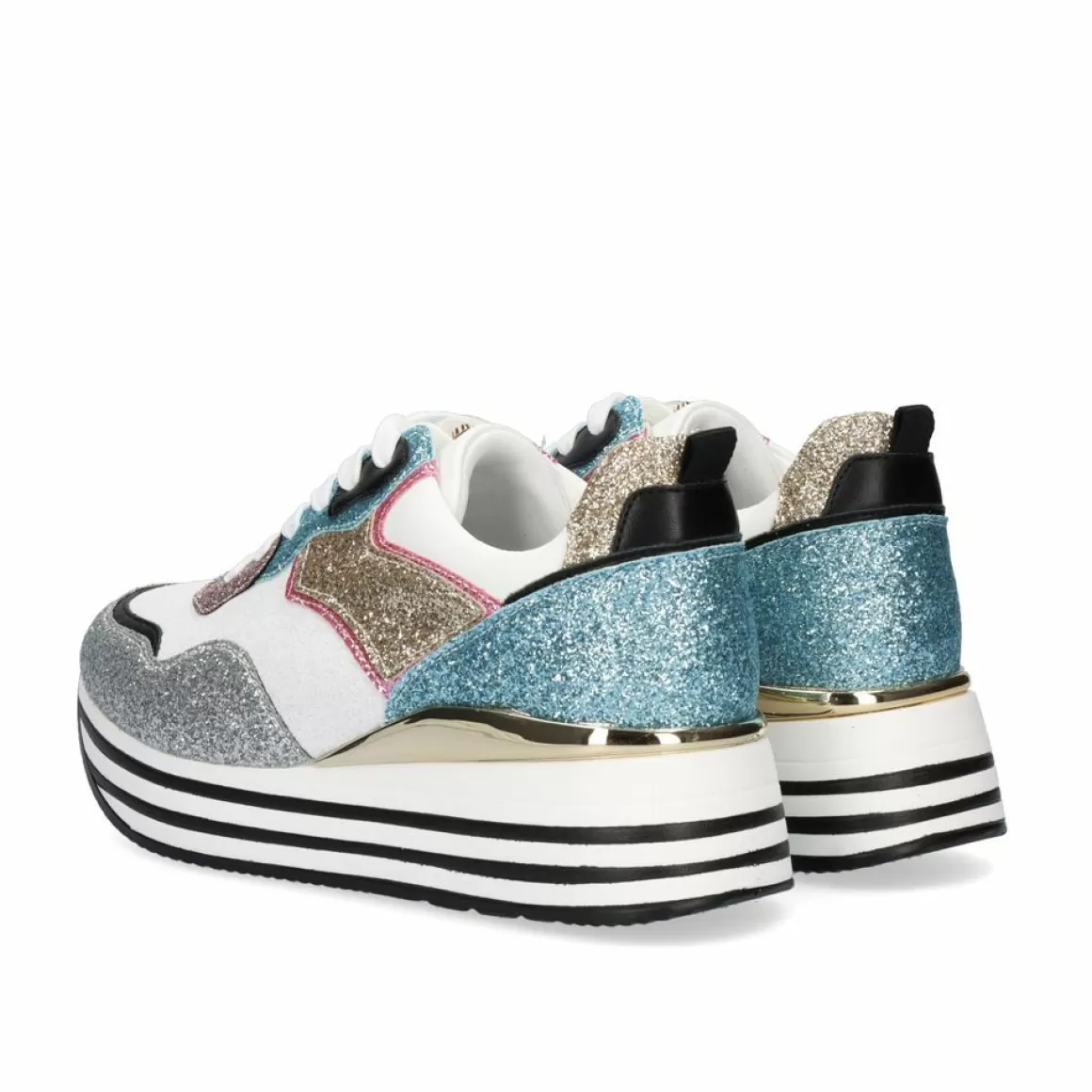 Exe Shoes Sneakers Mujer>Tenis Glitter Plataforma 74-31Ex20 Multicolorido
